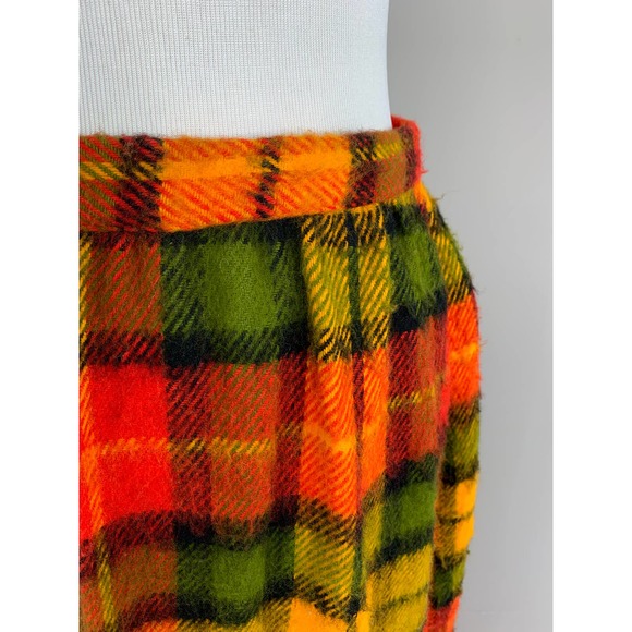 Vintage 70s Maxi Skirt Buffalo Check Plaid Tartan Fall Winter Grunge Punk Indie - Picture 3 of 12